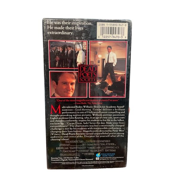 Dead Poets Society Factory Sealed Unopened VHS Robin Williams Ethan Hawke - Picture 2 of 2